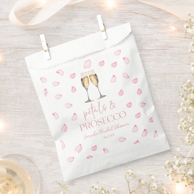 Petals & Prosecco Champagne Bridal Shower  Favour Bags (Clipped)