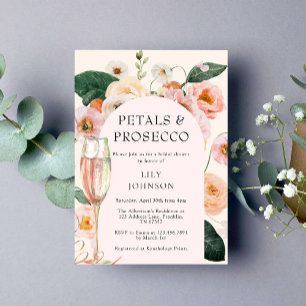 Petals & Prosecco Floral Arch Bridal Shower Invitation