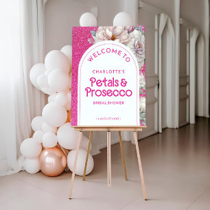 Petals & Prosecco Floral Arch Bridal Shower Poster
