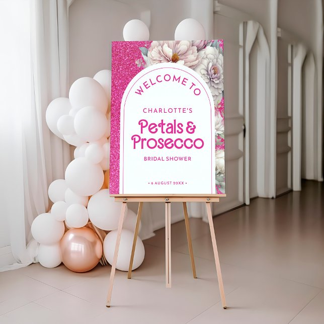 Petals & Prosecco Floral Arch Bridal Shower Poster (Creator Uploaded)