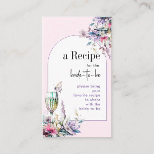 Petals & Prosecco Floral Arch Bridal Shower Recipe Enclosure Card