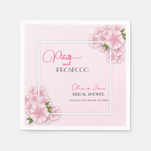 Petals & Prosecco Floral Arch Pink Bridal shower Napkin