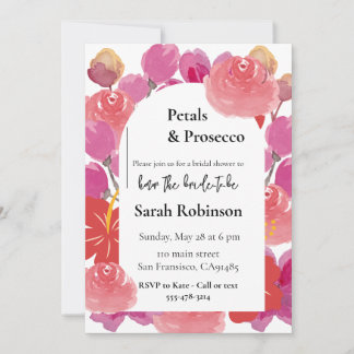 Petals & Prosecco Floral Arch Summer Bridal Shower Invitation