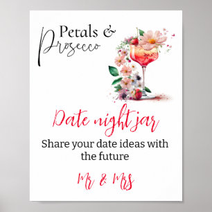 Petals Prosecco Floral Bridal Shower Brunch Date Poster