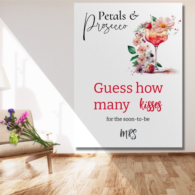 Petals Prosecco Floral Bridal Shower Brunch Guess Poster (Creator Uploaded)