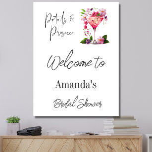 Petals & Prosecco Floral Bridal Shower Date Game Poster
