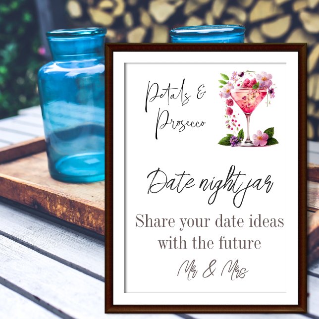 Petals & Prosecco Floral Bridal Shower Date Game Poster (Creator Uploaded)