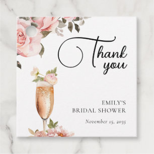 Petals & Prosecco Floral Bridal Shower Favour Tags