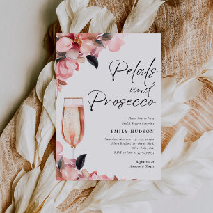 Petals & Prosecco Floral Bridal Shower Invitation