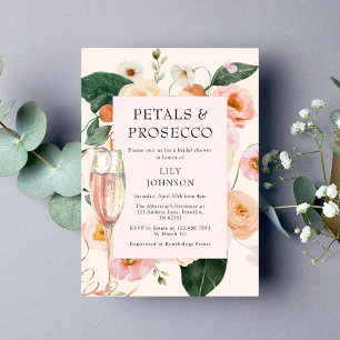 Petals & Prosecco Floral Bridal Shower Invitation