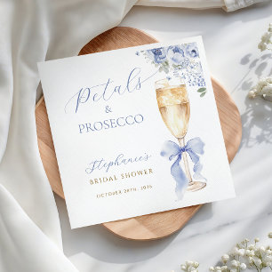 Petals & Prosecco Floral Bridal Shower Napkins