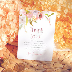 Petals & Prosecco Floral Bridal Shower Thank You Card