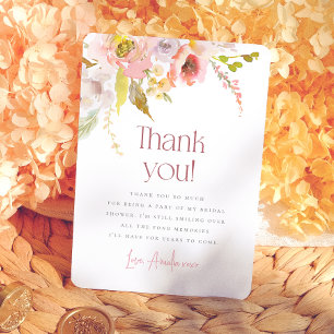 Petals & Prosecco Floral Bridal Shower Thank You Card