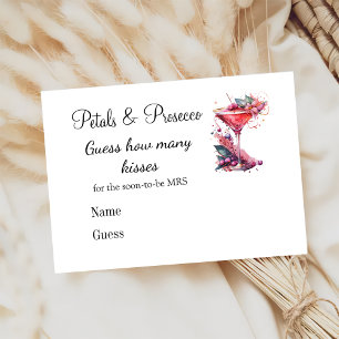 Petals Prosecco Floral Bridal Shower Wedding Game Enclosure Card