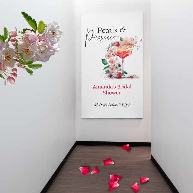 Petals & Prosecco Floral Bridal Shower Welcome Banner (Creator Uploaded)
