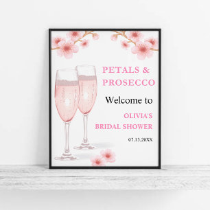 Petals & Prosecco Floral Bridal Shower Welcome  Poster