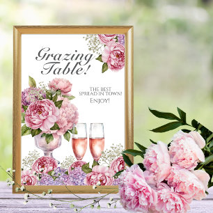 Petals & Prosecco "Grazing Table"  Sign Invitation