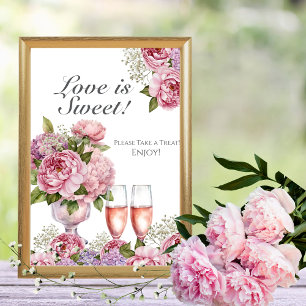 Petals & Prosecco "Love is Sweet"  Sign Invitation