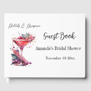 Petals & Prosecco Pink Blush Floral Bridal Shower Guest Book