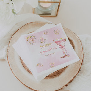 Petals & Prosecco Pink Gold Bridal Shower  Napkin