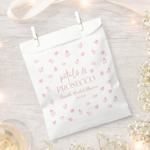 Petals & Prosecco Pink Rose Petals Bridal Shower Favour Bags