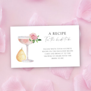 Petals & Prosecco - Recipe for the bride to be Enclosure Card