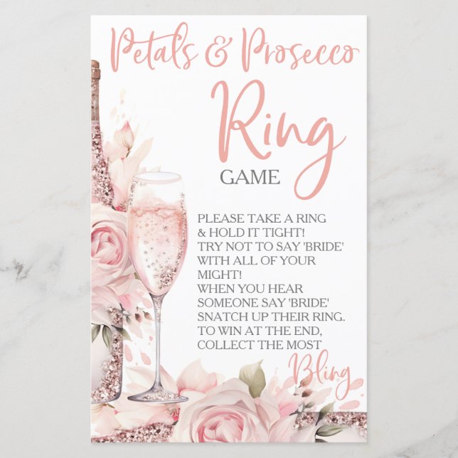Petals & Prosecco Ring Game Hunt Rings (Front)