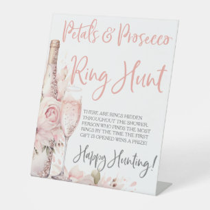 Petals & Prosecco Ring Game Ring Hunt Game Pedestal Sign