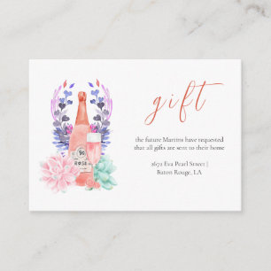 Petals & Prosecco Succulent Bridal Shower Gift Enclosure Card