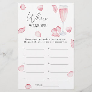 Petals prosecco - Where were we bridal shower game