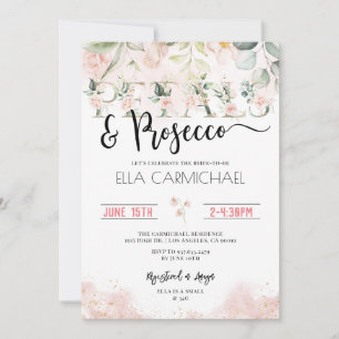 Petals Prosecco Wine Bridal Shower Invitation