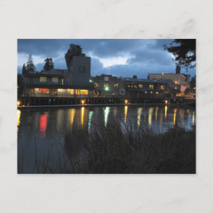 Petaluma Turning Basin at Night   Postcard