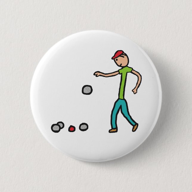 Petanque 6 Cm Round Badge (Front)