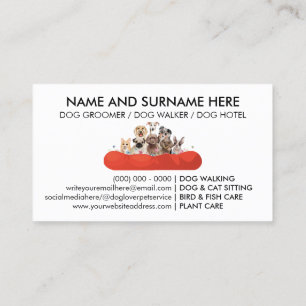 Petcare veterinary PetSitter Walker dog hotel shop Business Card