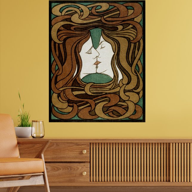 Peter Behrens Kiss Love Abstract Art Nouveau Poster (Living Room 2)