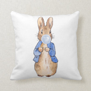 Peter Blowing a Blue Bubble gum Cushion