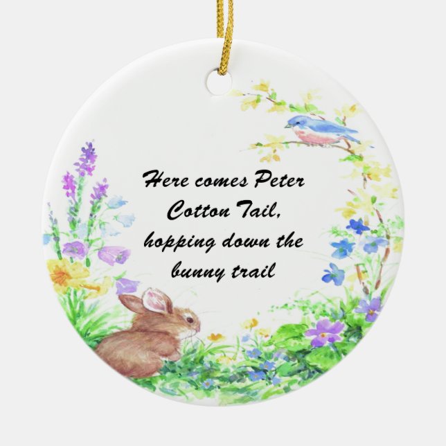 Peter Cotton Tail - Ceramic Tree Decoration (Front)