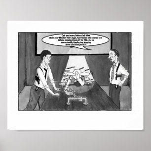Peter Cotton Tail In Hand-Cuffs, grey scale 8"x10" Poster