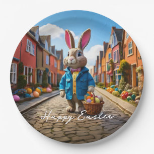 Peter Easter Bunny Easter Egg Basket Happy Easter Paper Plate