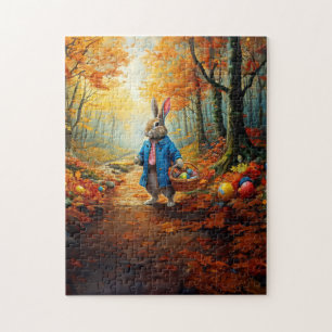 Peter Easter Bunny with Easter Egg Basket Jigsaw Puzzle