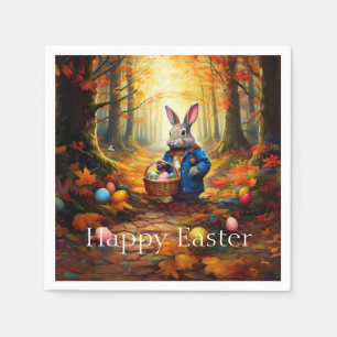 Peter Easter Bunny with Easter Egg Basket Napkin
