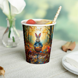 Peter Easter Bunny with Easter Egg Basket Paper Cups