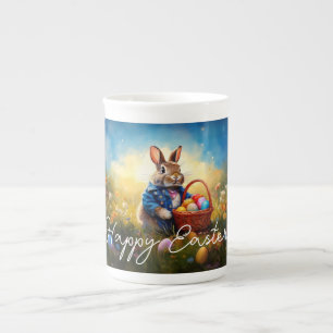 Peter Easter Bunny with Easter Eggs Bone China Mug