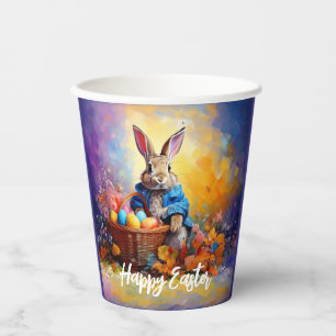 Peter Easter Bunny with Easter Eggs Happy Easter Paper Cups