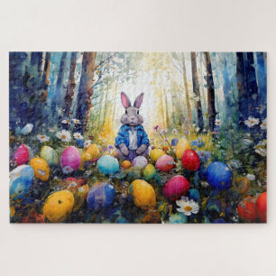 Peter Easter Bunny with Easter Eggs Jigsaw Puzzle