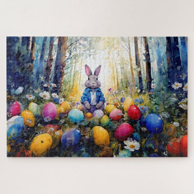 Peter Easter Bunny with Easter Eggs Jigsaw Puzzle (Horizontal)