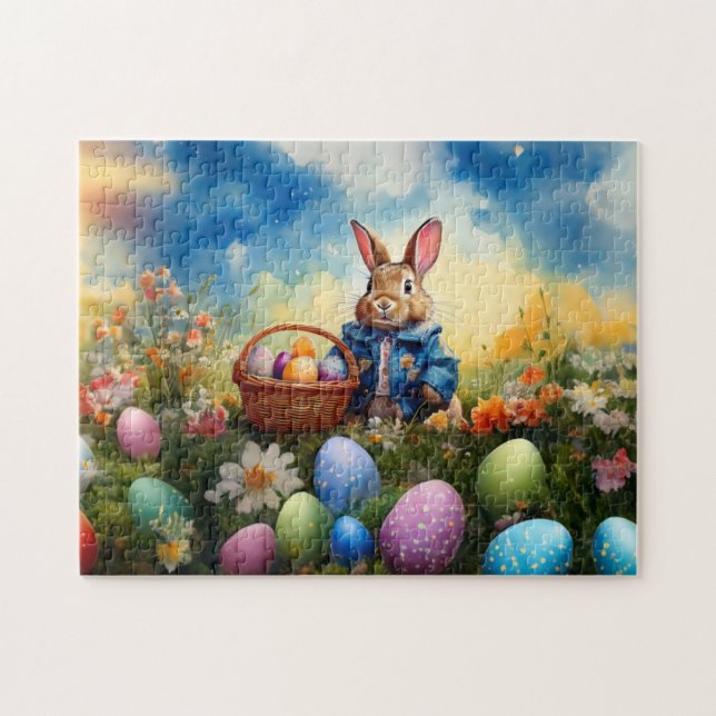 Peter Easter Bunny with Easter Eggs Jigsaw Puzzle (Horizontal)