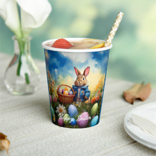 Peter Easter Bunny with Easter Eggs Paper Cups