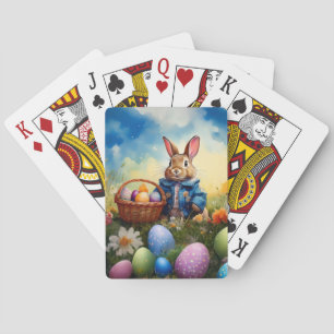 Peter Easter Bunny with Easter Eggs Playing Cards