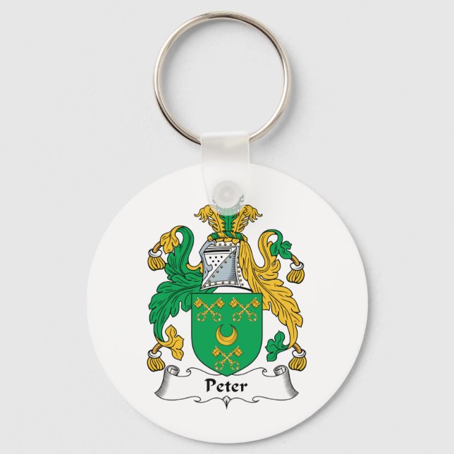 Peter Family Crest Key Ring (Front)
